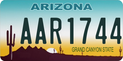 AZ license plate AAR1744