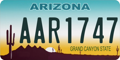 AZ license plate AAR1747