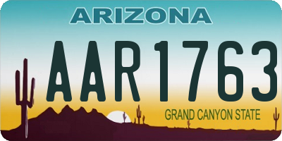 AZ license plate AAR1763
