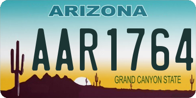 AZ license plate AAR1764