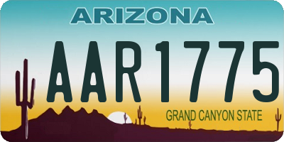 AZ license plate AAR1775