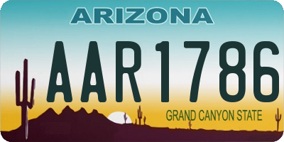 AZ license plate AAR1786