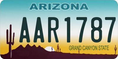 AZ license plate AAR1787
