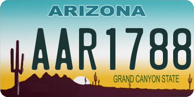 AZ license plate AAR1788