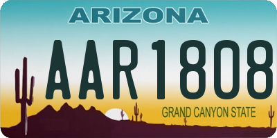 AZ license plate AAR1808