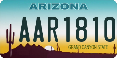 AZ license plate AAR1810