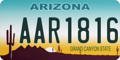 AZ license plate AAR1816
