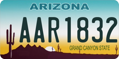 AZ license plate AAR1832