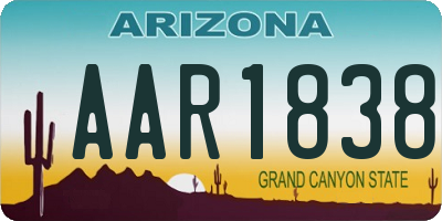 AZ license plate AAR1838