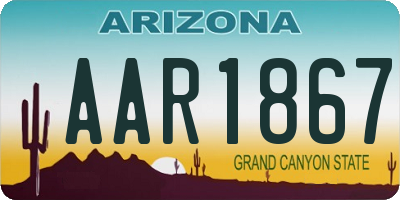 AZ license plate AAR1867