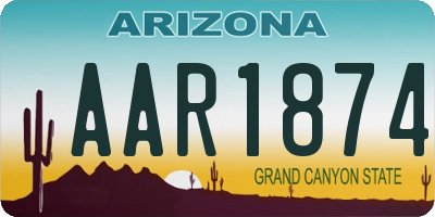 AZ license plate AAR1874