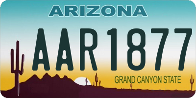 AZ license plate AAR1877