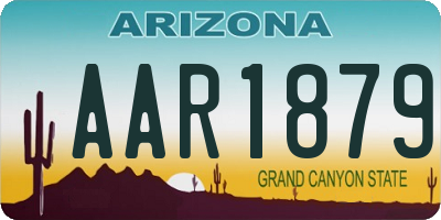 AZ license plate AAR1879