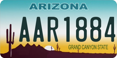 AZ license plate AAR1884