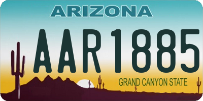 AZ license plate AAR1885
