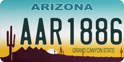 AZ license plate AAR1886