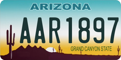 AZ license plate AAR1897