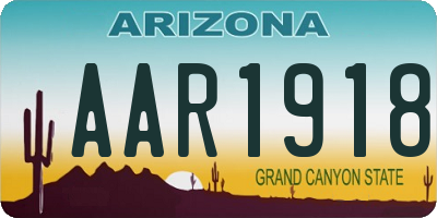 AZ license plate AAR1918