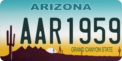 AZ license plate AAR1959
