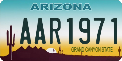 AZ license plate AAR1971