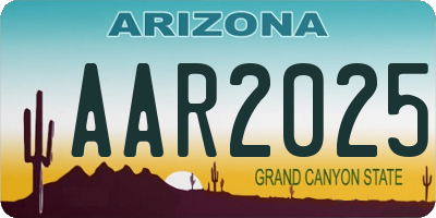 AZ license plate AAR2025