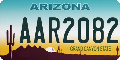 AZ license plate AAR2082