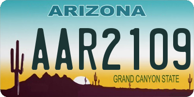 AZ license plate AAR2109
