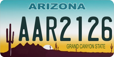 AZ license plate AAR2126