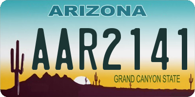 AZ license plate AAR2141