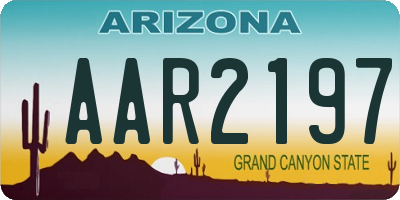 AZ license plate AAR2197