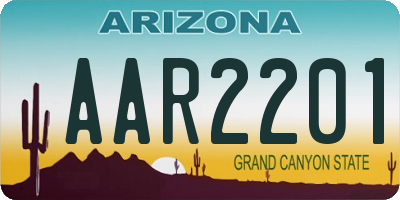 AZ license plate AAR2201
