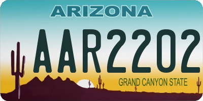 AZ license plate AAR2202