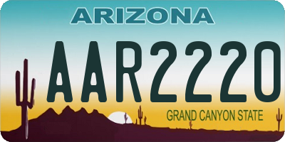 AZ license plate AAR2220