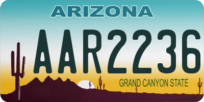 AZ license plate AAR2236