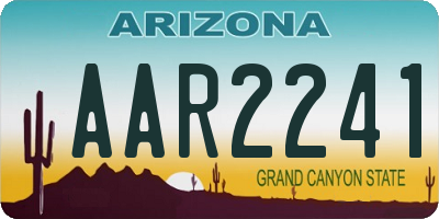 AZ license plate AAR2241