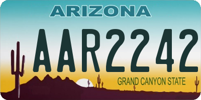 AZ license plate AAR2242