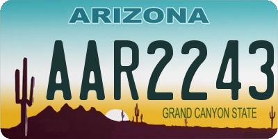 AZ license plate AAR2243