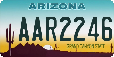 AZ license plate AAR2246