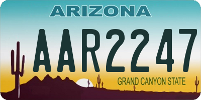 AZ license plate AAR2247