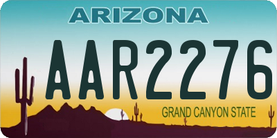 AZ license plate AAR2276
