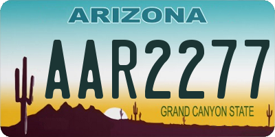 AZ license plate AAR2277