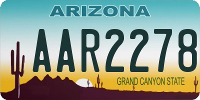 AZ license plate AAR2278