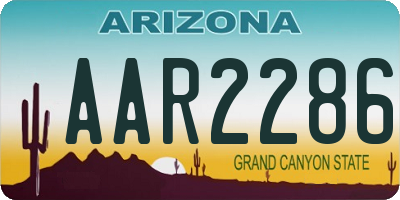 AZ license plate AAR2286