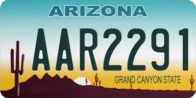 AZ license plate AAR2291