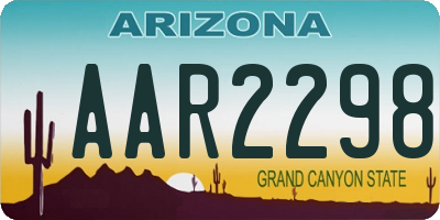 AZ license plate AAR2298