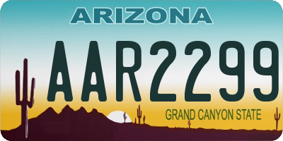 AZ license plate AAR2299