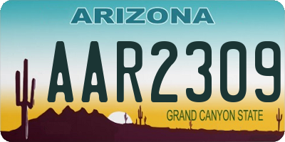 AZ license plate AAR2309