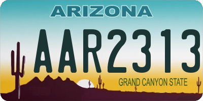 AZ license plate AAR2313