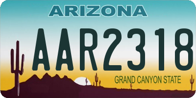 AZ license plate AAR2318