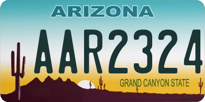 AZ license plate AAR2324